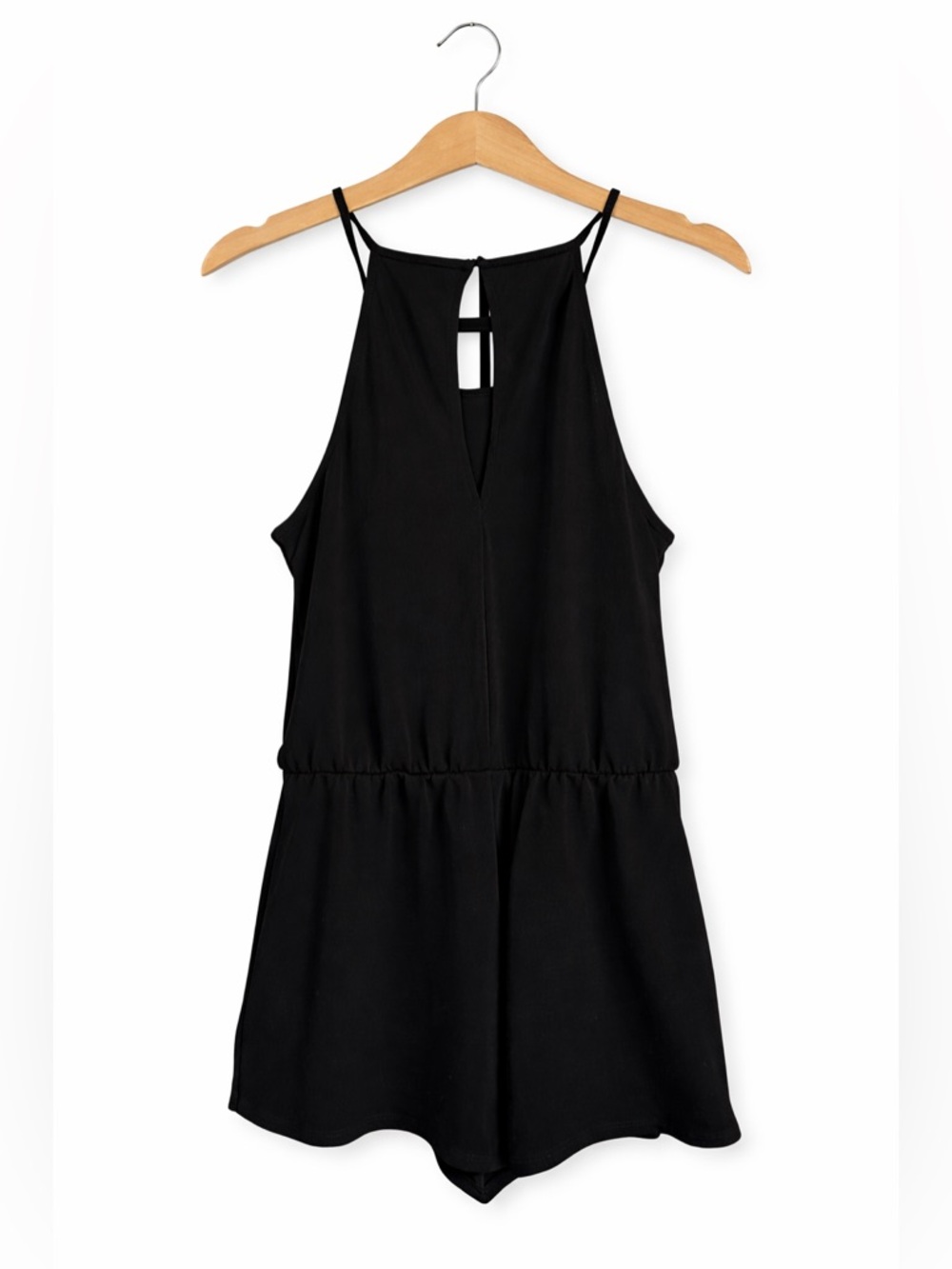 Express Black Sleeveless Halter Romper